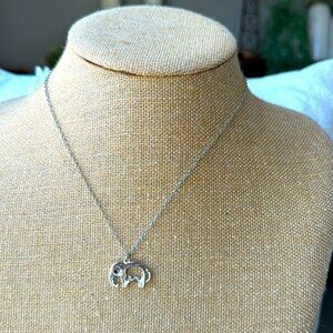 Silver tone Elephant Necklace